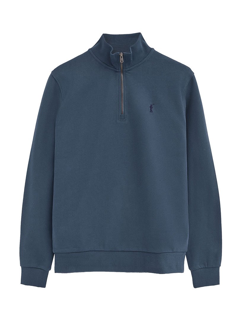 Sweatshirt com meio fecho regular fit Azul