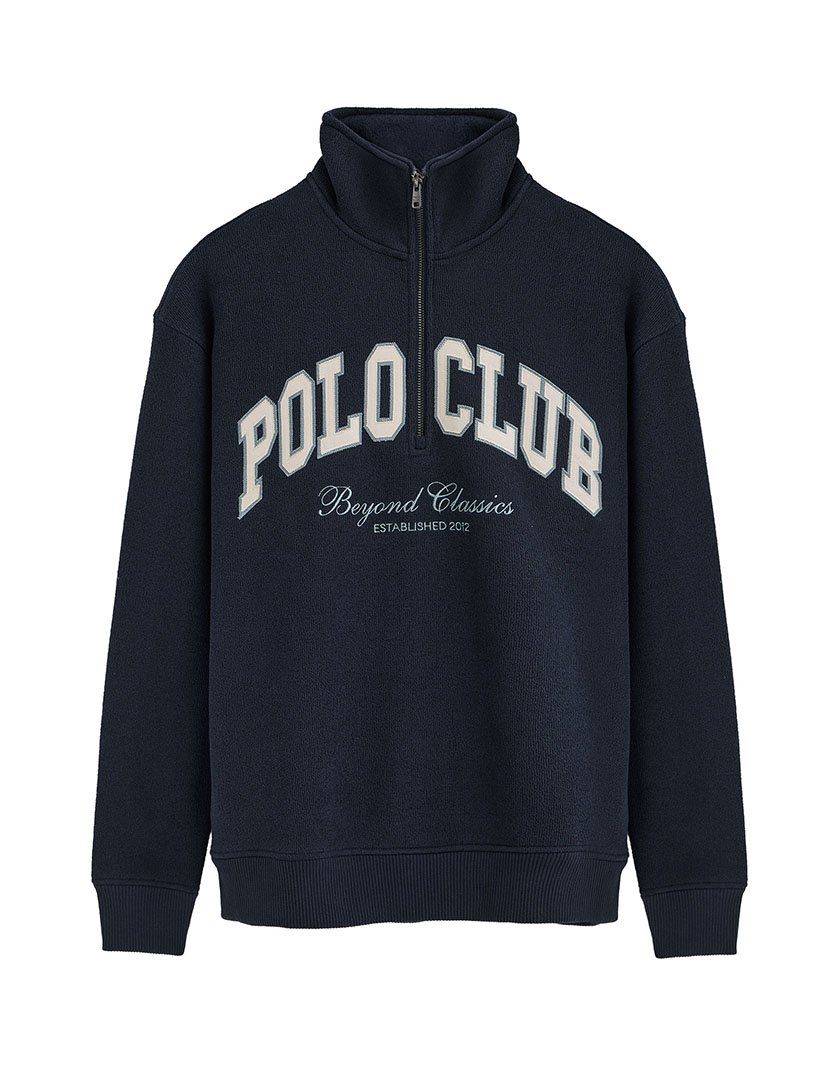 Sweatshirt com meio fecho Seldon Azul Marinho