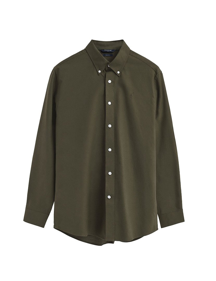 Camisa de manga comprida Oxford Verde Militar