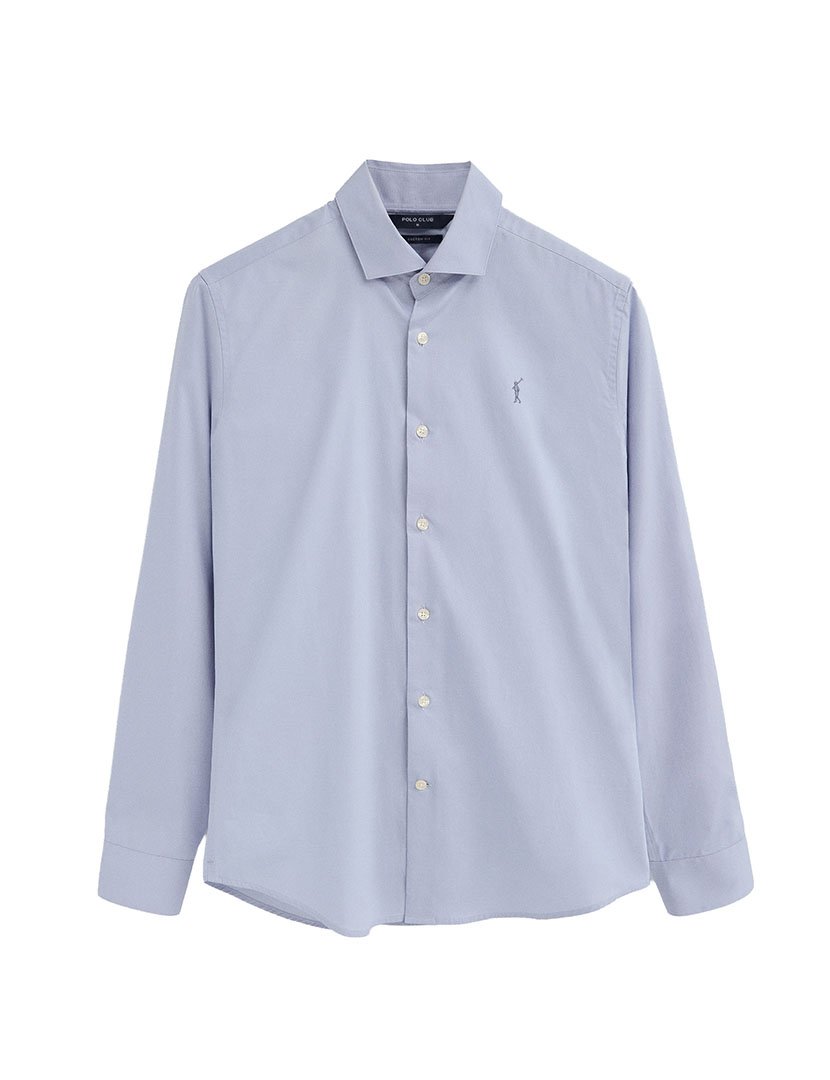 Camisa de manga comprida slim fit Azul Claro
