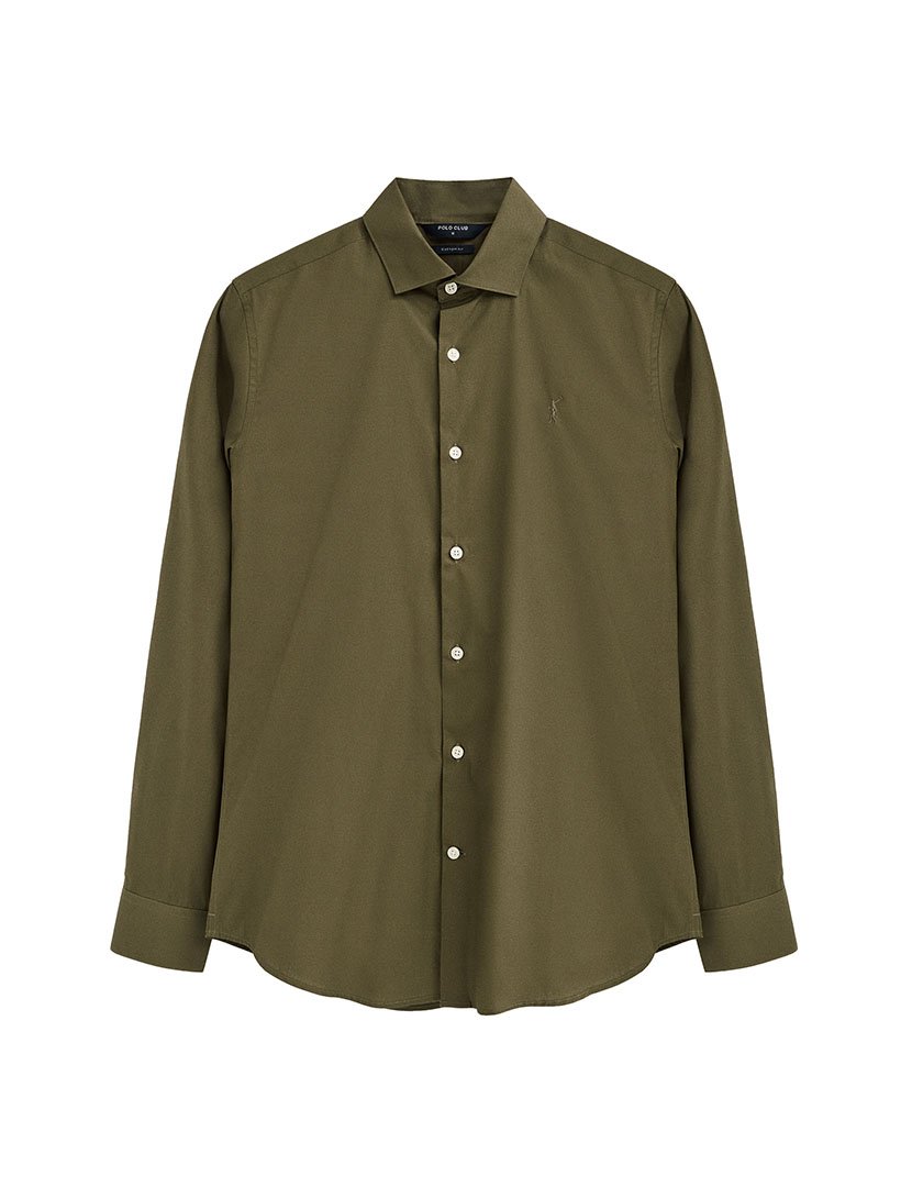 Camisa de manga comprida slim fit Verde Olive