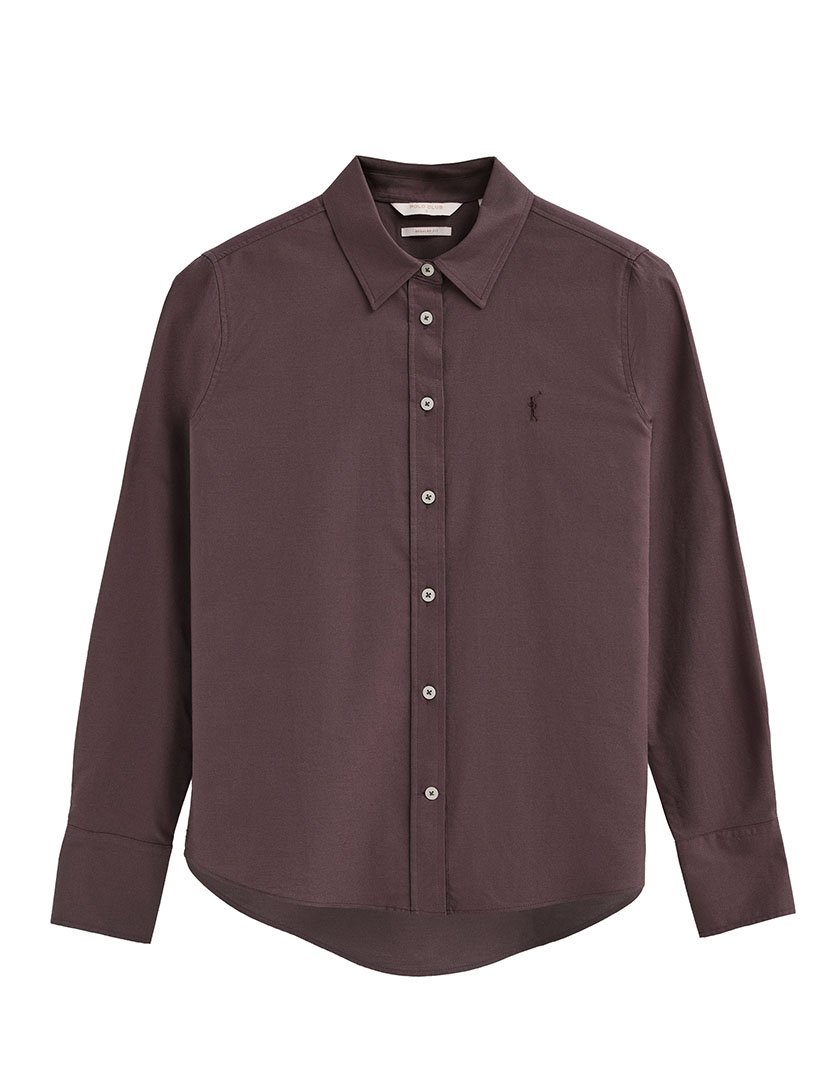 Camisa de manga comprida Oxford Ameixa