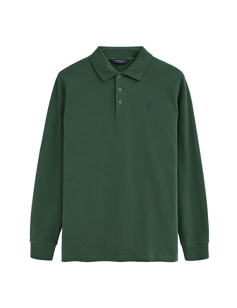 Pólo de manga comprida regular fit Verde