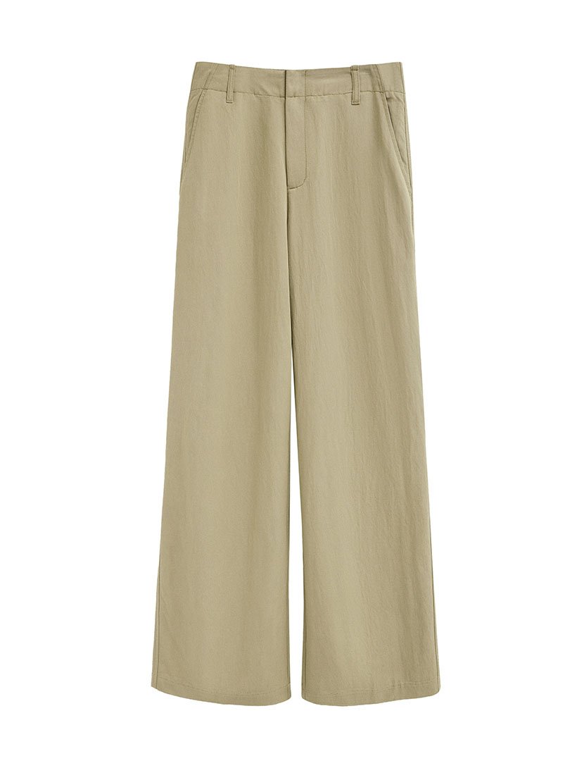Pantalones Beiges de Corte Regular