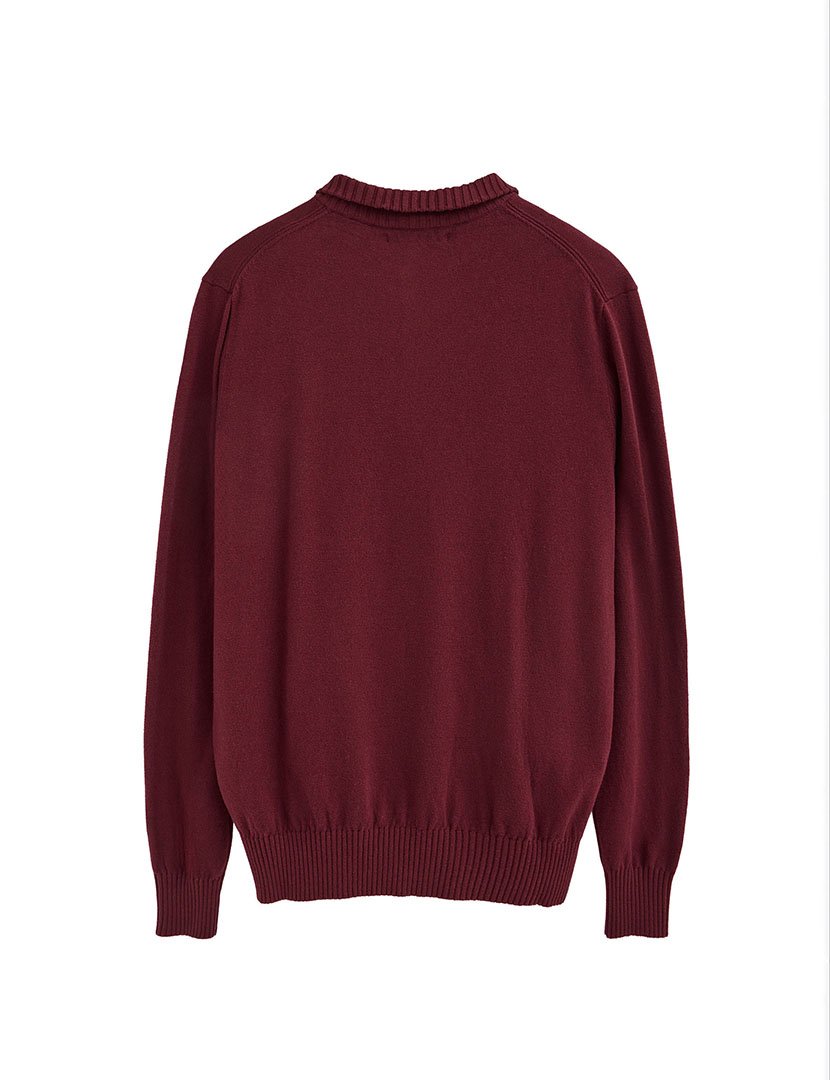 Camisola com meio fecho de lã GG12 Bordô