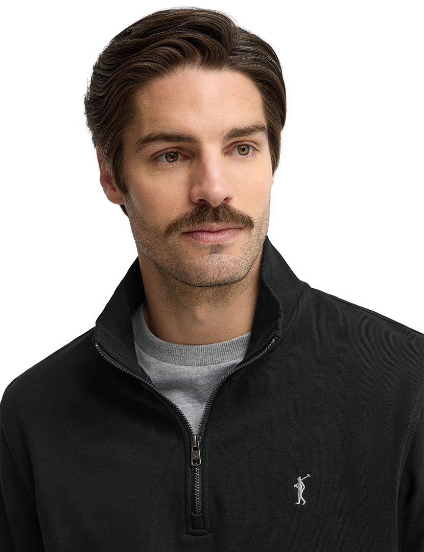 Sweatshirt com meio fecho regular fit Preto