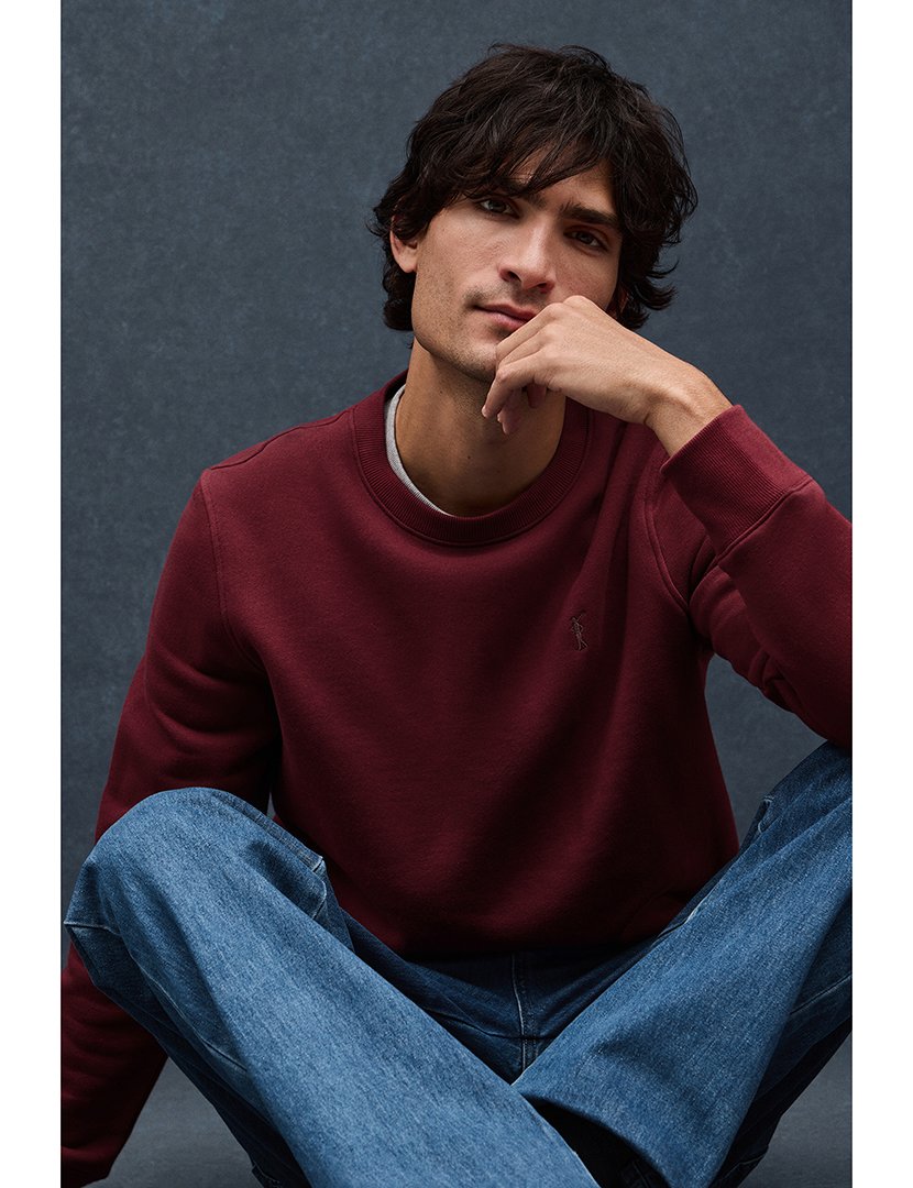 Sweatshirt relaxed fit Bordô
