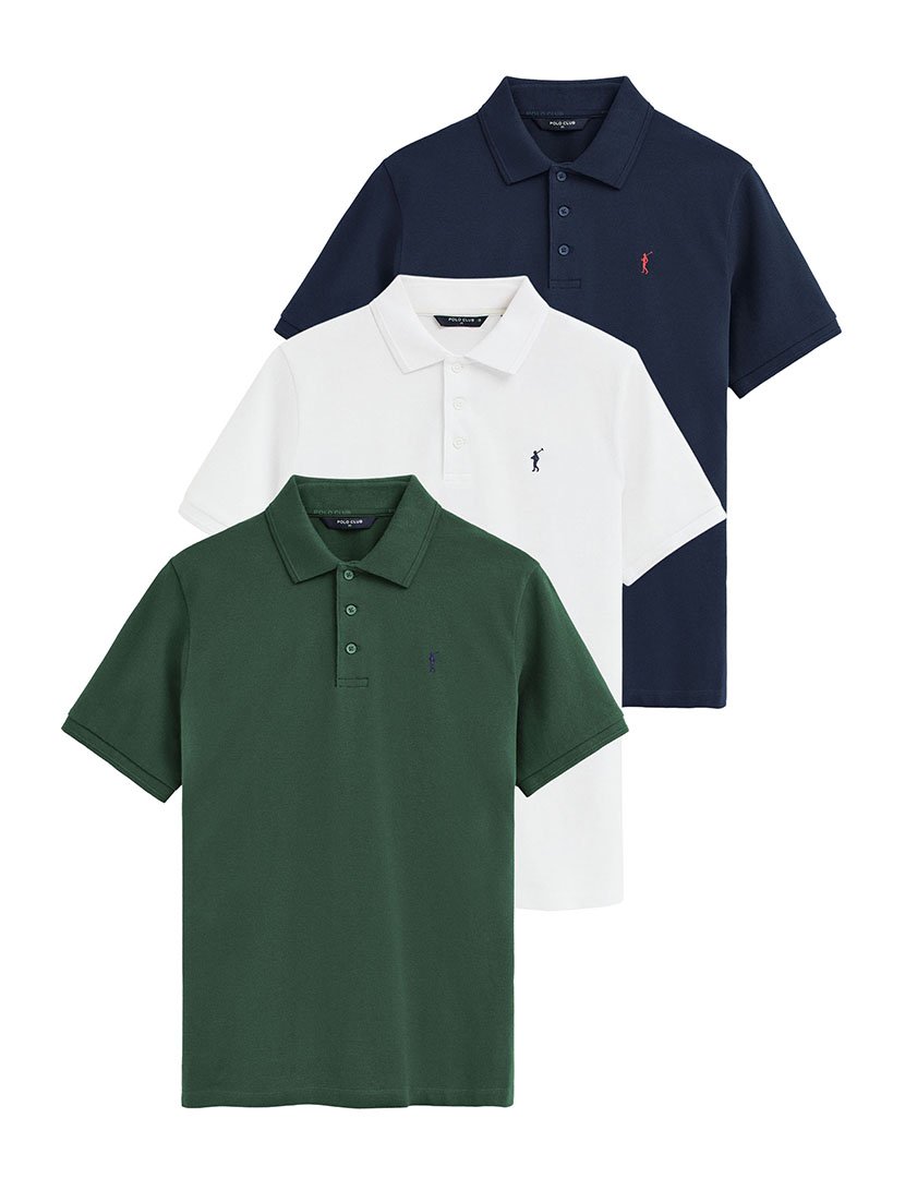 Pack 3 Pólos regular fit