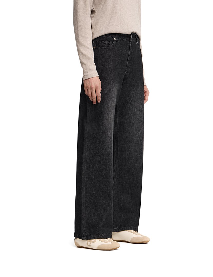 Calças de ganga Wide Leg Cinzento Escuro