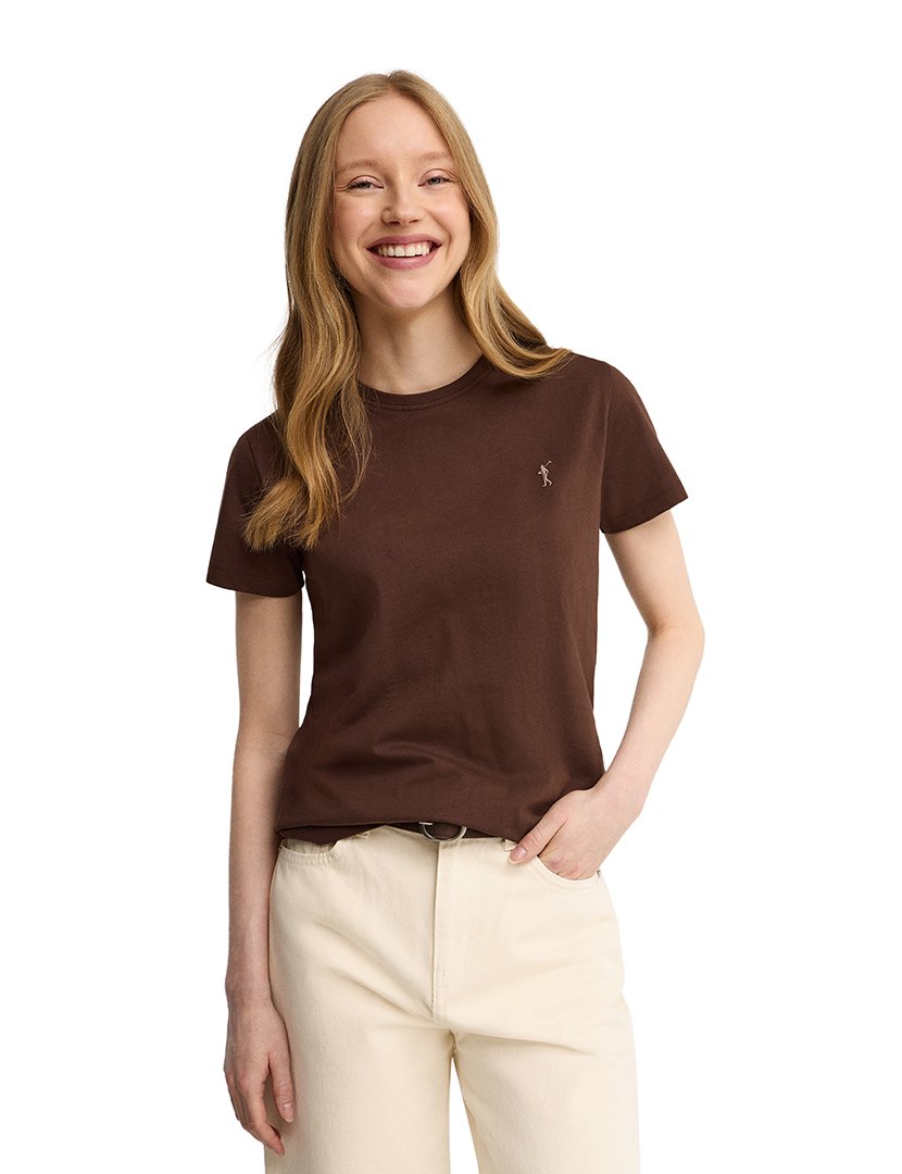 T-Shirt regular fit Castanho
